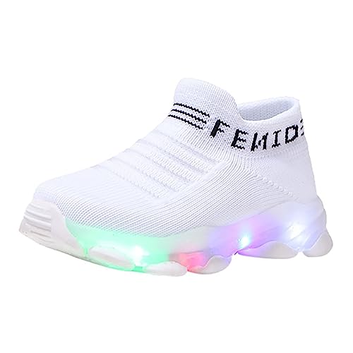 Nidddiv Lauflernschuhe 23 Führen führte Sport Brief Baby hell Netze Mädchen Schuhe beiläufige Baby Schuhe Baby Outdoor Schuhe (White, 2.5-3 Years) von Nidddiv