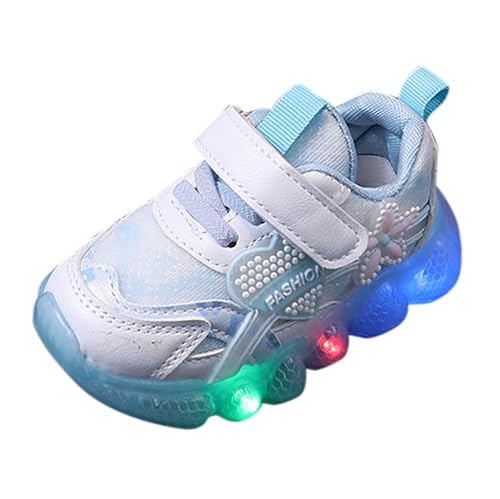 Nidddiv Mädchen Sneaker Wasserdicht Girls and Boys Spring Summer and Autumn Children's Sports Shoes for Small and Medium Sized Children's Toddler Shoes Flashing Light Casual (Blue, 25.5 Toddler) von Nidddiv