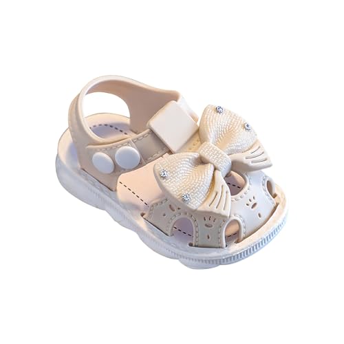 Nidddiv Sandale 29 Kleinkind Mädchen Mittleren Und Kleinen Schmetterling Wrap Rutschfeste Weiche Sohle Strand Schuhe Hausschuhe Baby 1 Jahr (White, 18 Infant) von Nidddiv