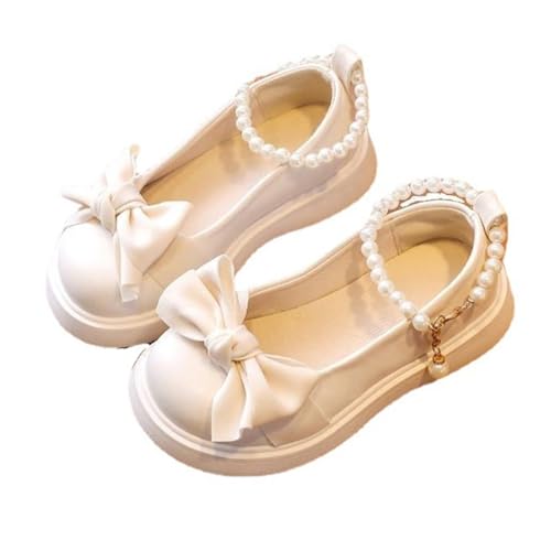 Nidddiv Sandalen 32 Frühling Zehe einfarbig Schleife Freizeitschuhe Lauflernsandale (White, 33.5 Big Kids) von Nidddiv