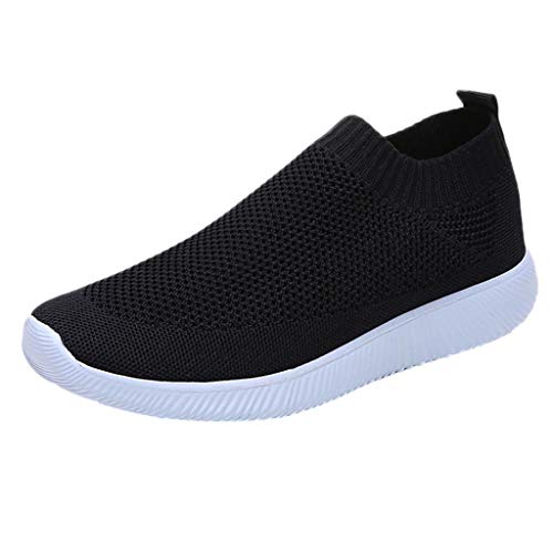 Nidddiv Schuhe Damen Kariert Atmungsaktive Sportschuhe Mesh draußen Frauen Schuhe Farbe solide laufende Frauen Blaue Schuhe Damen (Black, 40) von Nidddiv