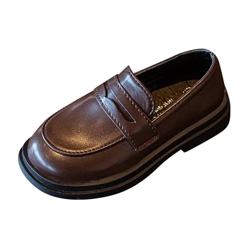 Nidddiv Sneaker Lederschuhe Frühling Und Schwarz Große Performance Schuhe Weis (Brown, 33 Big Kids) von Nidddiv