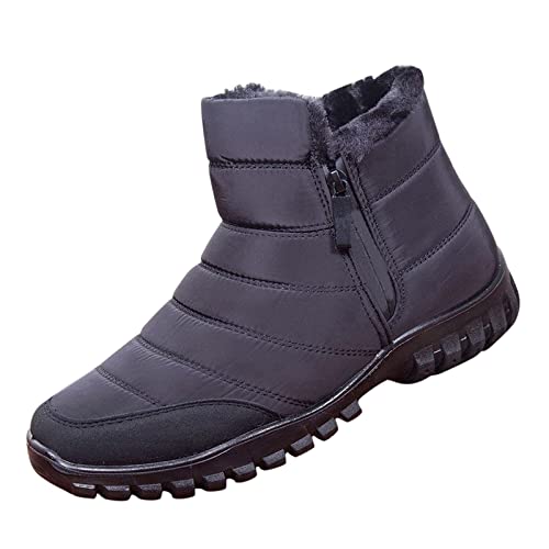 Nidddiv Stiefel für Herren, Winterstiefel, wasserdichte Schneestiefel, Fleece gefütterte Stiefel, High Top Warme Stiefel, Leichte Lässige Turnschuhe Warme Winterschuhe für Männer Thermo Bequeme von Nidddiv