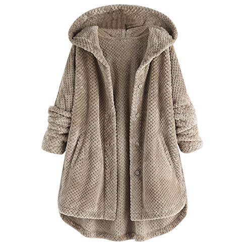 Pyjama Für Frauen UK Plüsch Warme Nachtwäsche Mit Kapuze Langarm Mantel Lange Hoodies Knopf Fleece Cardigan Plus Größe Offene Vorderseite Samt Einfarbig Nachtwäsche Kurz Nachthemd Elegant Bademantel, von Nidddiv