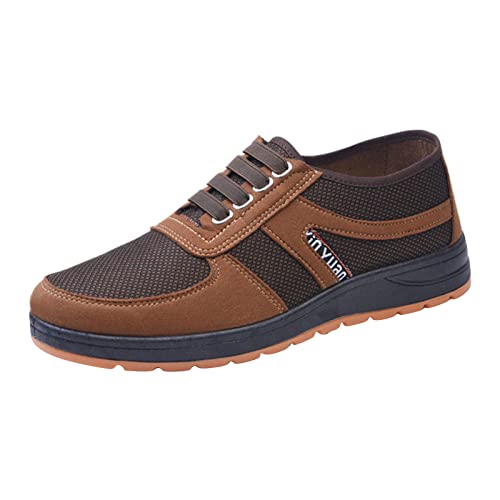 Turnschuhe Herren Mode Weiche Flache Unterseite Laufschuhe Herren Loafers & Mokassins Sicherheitsschuhe Herren Retro Low Top Wanderschuhe Patchwork Deck Schuhe Outdoor Sport Leichte Schuhe, braun, 39 von Nidddiv