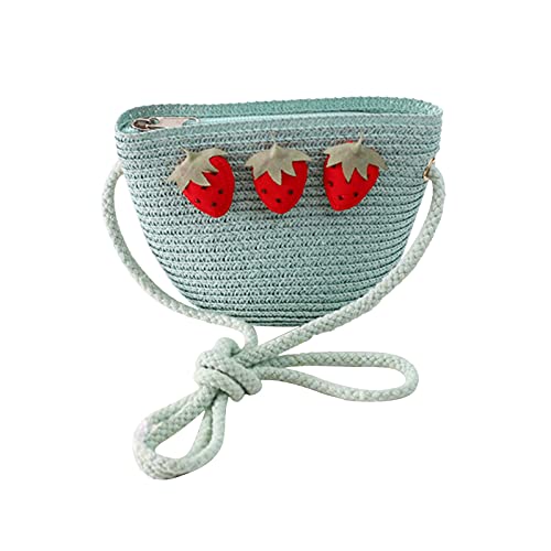 Weste Mit Vielen Taschen Small BagStraw Woven StrapOutsideChildren Damen Gürtel Taschen (Light Blue, One Size) von Nidddiv