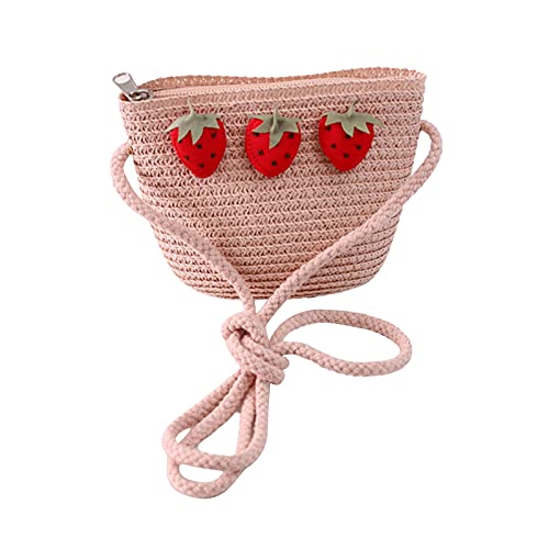 Weste Mit Vielen Taschen Small BagStraw Woven StrapOutsideChildren Damen Gürtel Taschen (Pink, One Size) von Nidddiv