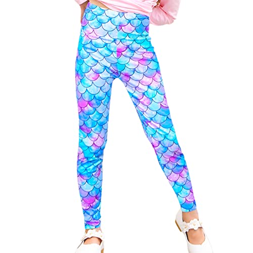 Nidoul Kid Girls Unicorn Rainbow Mermaid Leggings Soft Stretchy Pants High Waist Slim Tights von Nidoul