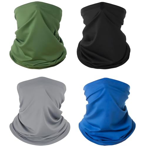 4 Stück Schlauchschal, Multifunktionstuch, Outdoor-Schutz, Wiederverwendbare KüHlgamaschenmaske Gesichtsbedeckung SchüTzen Vor Staub Wind FüR MäNner Frauen Radfahren Laufen Wandern von NieYat