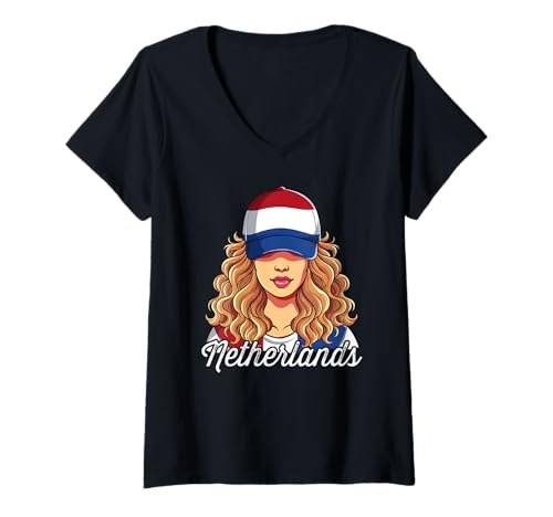 Damen Holland Niederlande Nederland T-Shirt mit V-Ausschnitt von Niederlande Geschenke