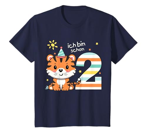 Kinder 2. Geburtstag niedlicher Tiger Jungen T-Shirt von Niedliche 2. Geburtstag Designs für kleine Jungen