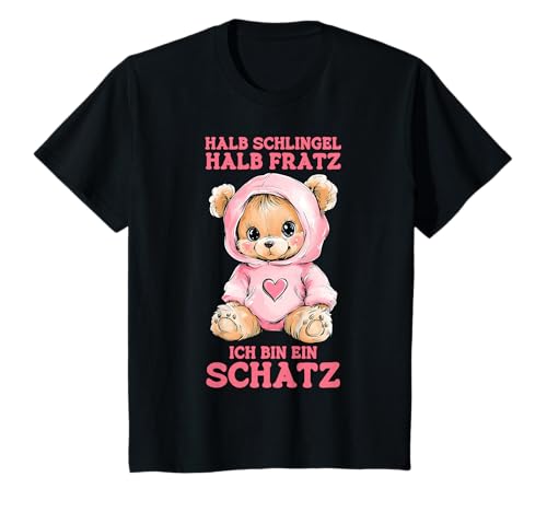 Kinder Halb Schlingel Halb Fratz Ich Bin Ein Schatz Mädchen Bärchen T-Shirt von Niedliche Bärchen Sprüche Geschenkideen Mädchen