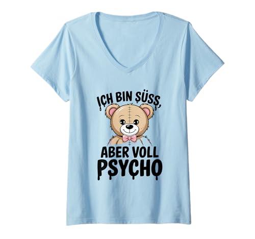 Damen Fühlen Sie Sich geliebt und kuscheliger Teddybär T-Shirt mit V-Ausschnitt Damen Fühlen Sie Sich geliebt und kuscheliger Teddybär T-Shirt mit V-Ausschnitt von Niedliche Bärenausdrücke entzückende Teddy -Kunst