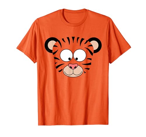 Lustiges Cartoon-Gesicht Tiger Kostüm Kinder Karneval T-Shirt von Cute Cartoon Tiger Costume Kids Carnival Zoo Gifts