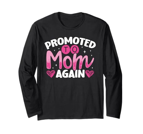 Befördert Zur Mama Again Schwangerschaftsankündigung Langarmshirt Befördert Zur Mama Again Schwangerschaftsankündigung Langarmshirt von Niedliche Familienschwangerschaft Enthüllung