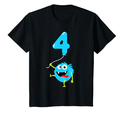 4 Geburtstag Monster Geschenk 4 Jahrefür Jungen T-Shirt von Niedliche Kinder Geburtstag Tiere Geschenk