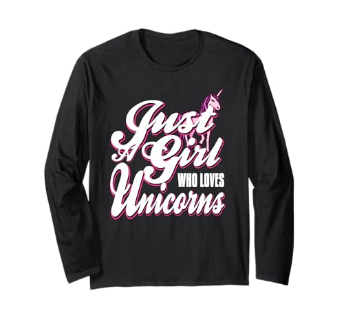 Fantasie Einhorn Mädchen Spruch Rosa Humor Langarmshirt von Niedliche Magische Tierwelt Regenbogen Stil