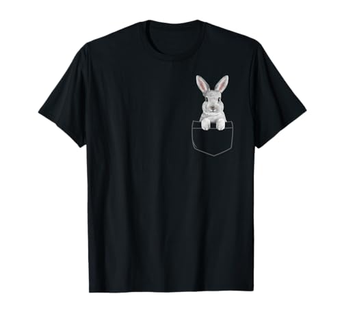 Hase in einer Tasche Mädchen Lustiger Osterhase T-Shirt von Cute & Happy Easter Merchandise for Rabbit Lovers