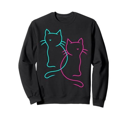 80er 90er Katzen Retro Kinder Vintage Katze Kätzchen Kind Sweatshirt von Niedliche Tiere für Kinder