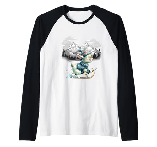 Alpen Ziege Wintersport Kinder Mädchen Jungen Österreich ALM Raglan von Niedliche Tiere für Kinder