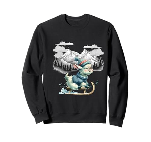 Alpen Ziege Wintersport Kinder Mädchen Jungen Österreich ALM Sweatshirt von Niedliche Tiere für Kinder