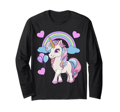 Einhorn Einhörner Kinder Kind Teenie Mädchen Geburtstag 80er Langarmshirt von Niedliche Tiere für Kinder