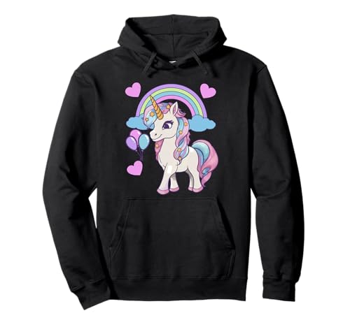 Einhorn Einhörner Kinder Kind Teenie Mädchen Geburtstag 80er Pullover Hoodie von Niedliche Tiere für Kinder