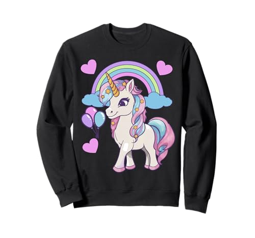Einhorn Einhörner Kinder Kind Teenie Mädchen Geburtstag 80er Sweatshirt von Niedliche Tiere für Kinder