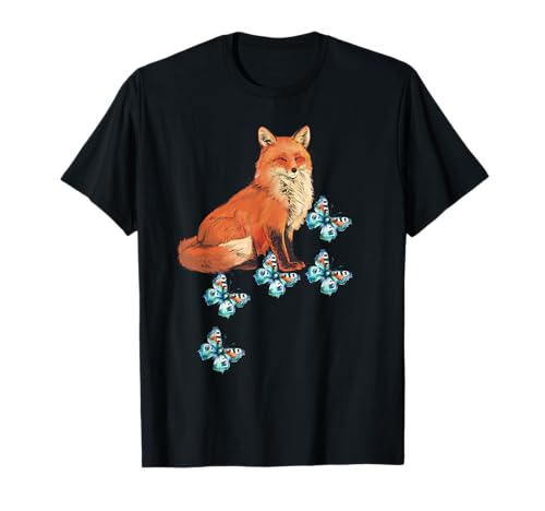 Fuchs Füchse Frauen Mädchen Kinder Kind Schmetterlinge Insek T-Shirt Fuchs Füchse Frauen Mädchen Kinder Kind Schmetterlinge Insek T-Shirt von Niedliche Tiere für Kinder