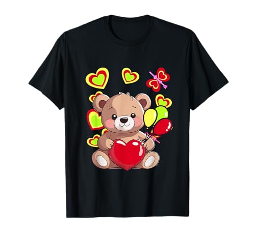 Geburtstag Einschulung Teddy Kinder Kind Mädchen Jungen Bär T-Shirt von Niedliche Tiere für Kinder