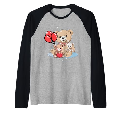 Geburtstag Kinder Mädchen Jungen Teddys Teddybären Bär Bären Raglan von Niedliche Tiere für Kinder