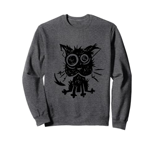 Halloween Katze Katzen Kätzchen Kinder Kind Frau Teenie Sweatshirt von Niedliche Tiere für Kinder