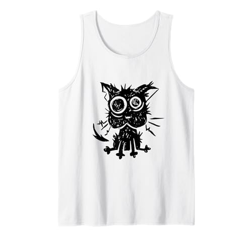 Halloween Katze Katzen Kätzchen Kinder Kind Frau Teenie Tank Top von Niedliche Tiere für Kinder