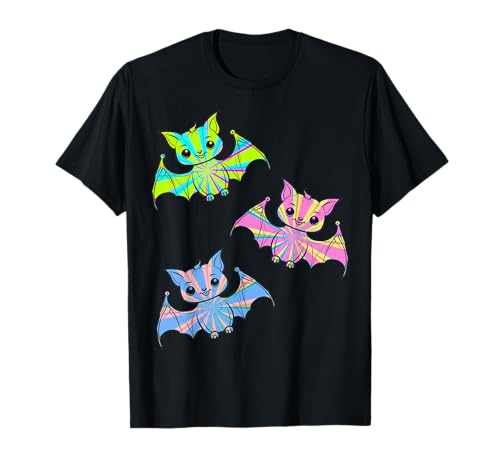 Kinder Kind Retro 80er Fledermaus Fledermäuse Mädchen Jungen T-Shirt von Niedliche Tiere für Kinder