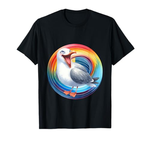 Lachmöwe Möwen Möwe Regenbogen Mädchen Jungen Kind T-Shirt von Niedliche Tiere für Kinder