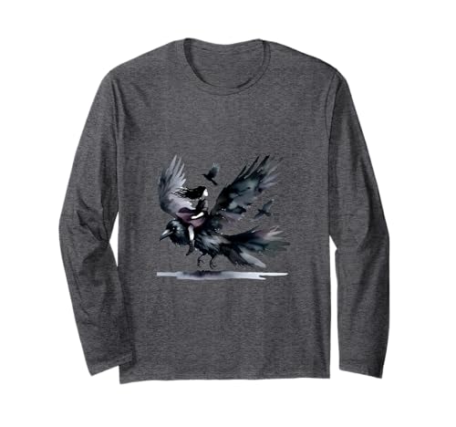 Mädchen Raben Krähen Kinder Märchen Vögel Vogel Kind Raben Langarmshirt von Niedliche Tiere für Kinder