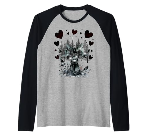 Mädchen Raben Krähen Märchen Märchenfigur Kinder Raglan von Niedliche Tiere für Kinder