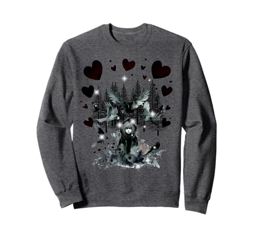Mädchen Raben Krähen Märchen Märchenfigur Kinder Sweatshirt von Niedliche Tiere für Kinder