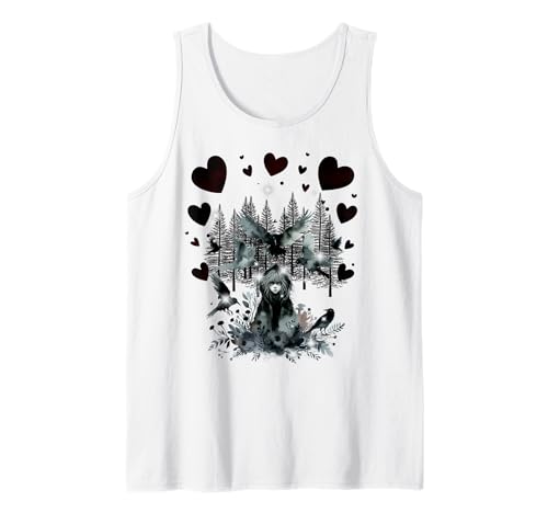 Mädchen Raben Krähen Märchen Märchenfigur Kinder Tank Top von Niedliche Tiere für Kinder