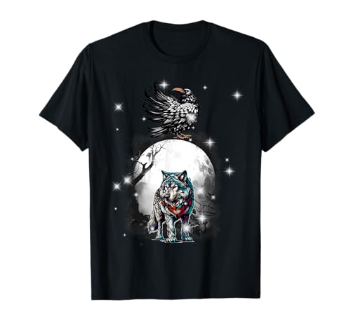 Märchen Märchenfigur Kinder Kind Raben Wald mystisch Wolf T-Shirt von Niedliche Tiere für Kinder