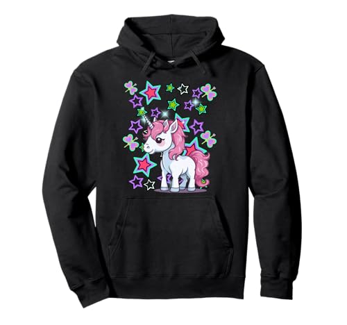 Retro 80er Einhorn Pferd 60er Kind Mädchen Einhörner Pullover Hoodie von Niedliche Tiere für Kinder
