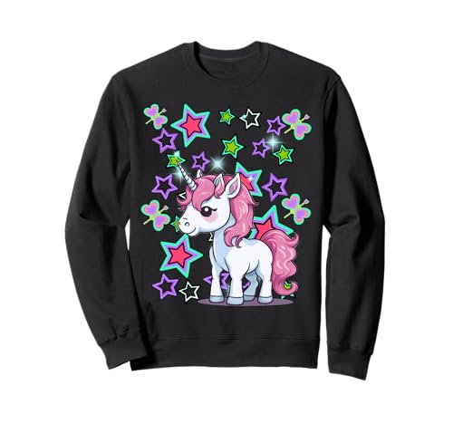 Retro 80er Einhorn Pferd 60er Kind Mädchen Einhörner Sweatshirt von Niedliche Tiere für Kinder