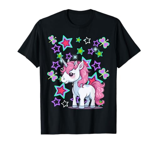 Retro 80er Einhorn Pferd 60er Kind Mädchen Einhörner T-Shirt von Niedliche Tiere für Kinder