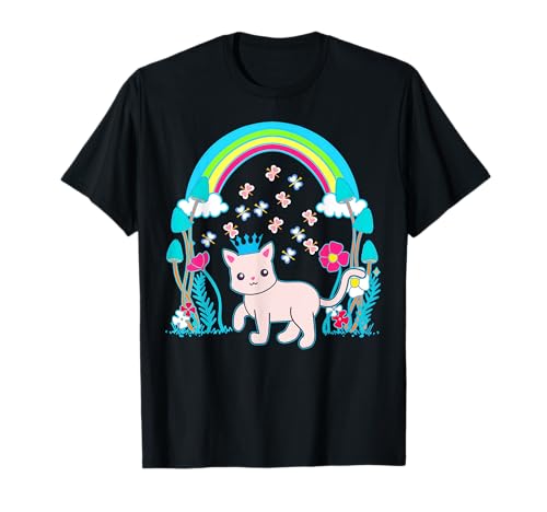 Retro Katze Katzen 60er Vintage 80er Mädchen Kind T-Shirt von Niedliche Tiere für Kinder