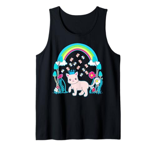 Retro Katze Katzen 60er Vintage 80er Mädchen Kind Tank Top von Niedliche Tiere für Kinder