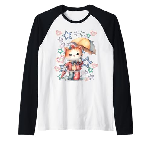 Retro Katze Regenschirm Kinder Mädchen Jungen Katzen Raglan von Niedliche Tiere für Kinder