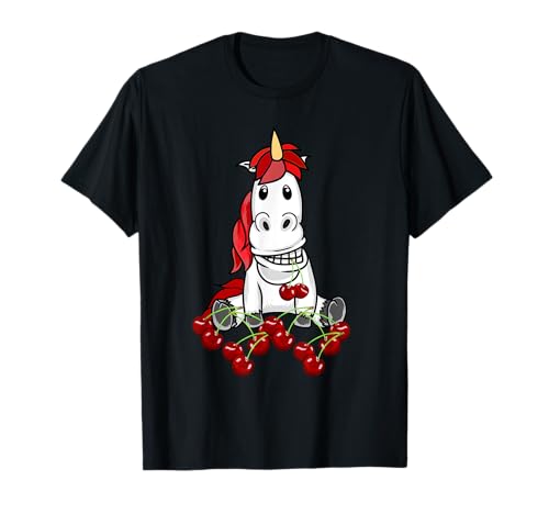 Retro Kind Einhorn Einhörner Kirsche Kirschen 80er Kinder T-Shirt von Niedliche Tiere für Kinder