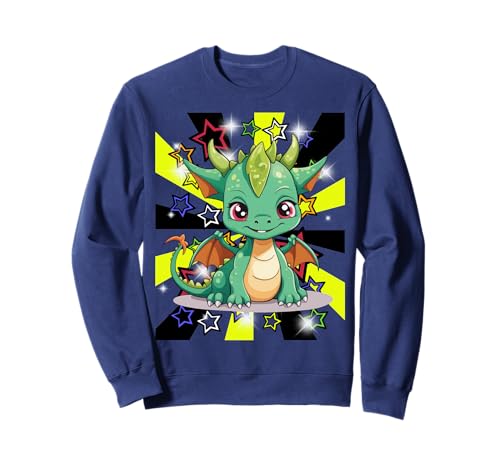 Retro Kinder Fabeltier Drache Mädchen Jungen 60er Sweatshirt von Niedliche Tiere für Kinder
