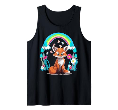 Retro Kinder Regenbogen Fuchs Füchse Kind Tank Top von Niedliche Tiere für Kinder