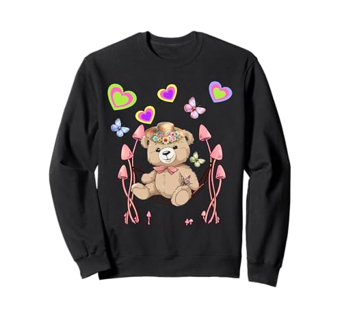 Retro Teddybär Mädchen Jungen Kinder Bär Teddy chillen Bären Sweatshirt von Niedliche Tiere für Kinder